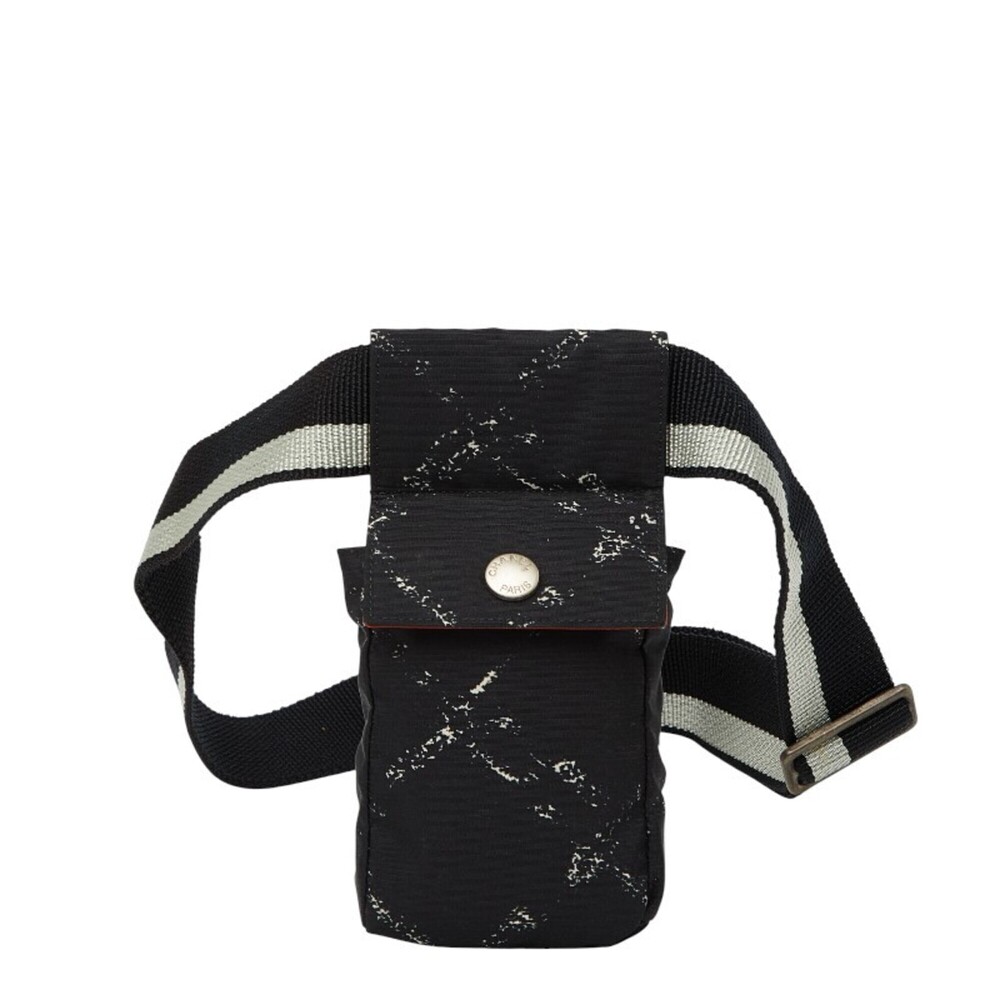 Chanel Travel Line Body Bag Belt Black Nylon Women's CHANEL